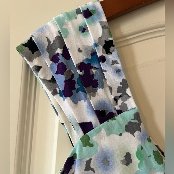 London Times White & Floral Print Polyester Dress Women’s Size 8 - Picture 3 of 16